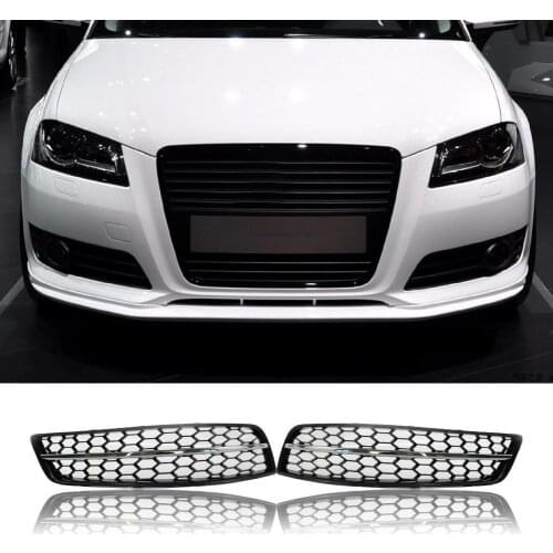 2Pcs Stable Fog Light Cover Electroplating Fog Lamp Grille Replacement 8P0807681D 8P0807682D for Audi A3 8P 09-13
