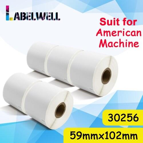 Labelwell 5Rolls/1500pcs 30256 1Roll/300pcs label 59mm*102mm Thermal Paper Compatible for DYMO LabelWriter 450/450 Turbo/450 DUO