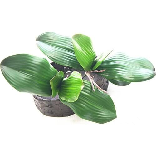 Real touch butterfly orchid leaf artificial PU Green plant leaves succulents home decoration