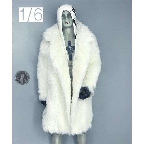 New Arrial Scale 1/6 White Color Wool Further Coat Can Be Suite Usual SS DAM HT Body Figures Collectable