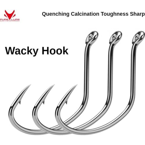 PURELURE WACKY Alice-mouthed mandarin fish black nickel Texas fishing rig Bionic soft bait with barbed sea hook