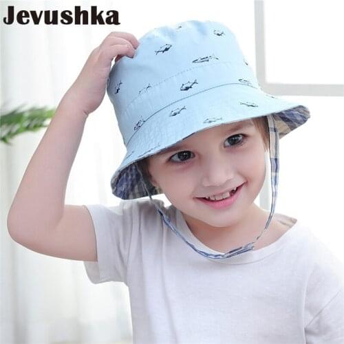 Cotton summer baby hat sun beach hats for kids baby boys panama hat both sides can wear SH011