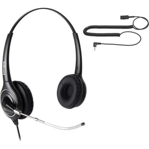 2.5mm plug Noise canceling microphone with Quick Disconnect Cord Telephone headset for Polycom Grandstream Cisco Linksys etc