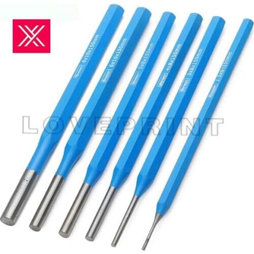 O rebite de aço da remoção do conjunto do perfurador do pino paralelo e os pinos derivam 1.5-8mm 6 peças novas