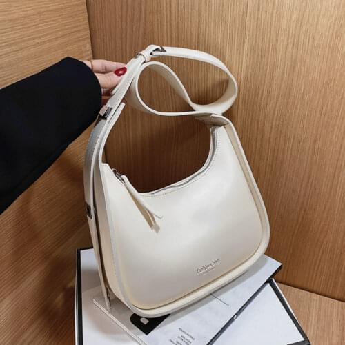 Burminsa Half Moon Soft Crossbody Bags For Women Brand Designer Wide Strap High Quality Simple Female Shoulder Bags Summer 2021