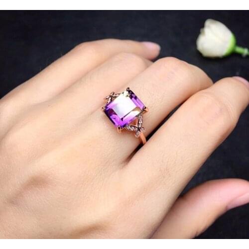 Super beautiful ring Natural amethyst lady ring, 925 silver, novel craftsmanship, beautiful colors