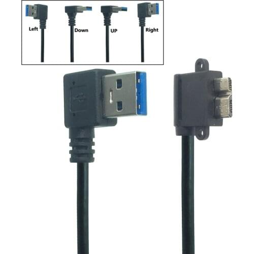USB 3.0 Type A 90 Degree UP&Down&Left& Right Angled to Micro B Male Cable for Samsung S5 Note 3 HDD External Hard Drive Disk