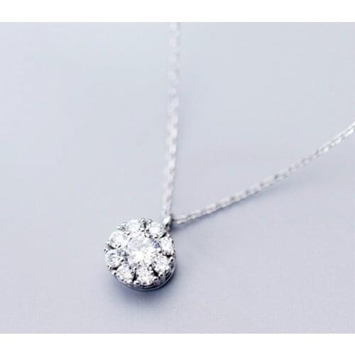 Rotateable Simple Sweet Cute 925 Sterling Silver Clavicle Chain Temperament Personality Trendy Female Necklace SNE282