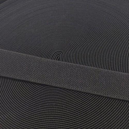 1 Inch Black Color Twill Elastic Webbing Tape For Garment 25mm Width 1.5mm Thickness