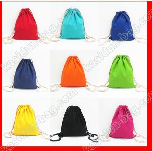 100pcs/lot) size 24x32cm blank cotton canvas drawstring backpack for kids