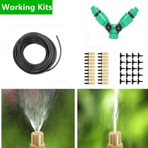 20/30/40m Micro Drip Irrigation With Y Hose Splitter Plant Self Watering Adjustable Misting Sprinkler Water Irrigation Kits