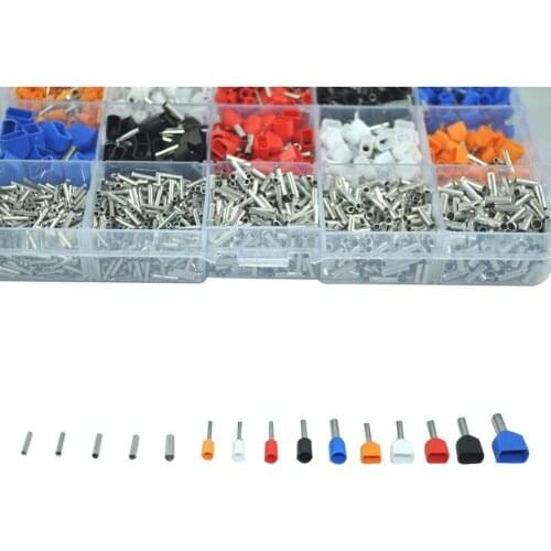 2340 Pcs/Set Mixed 15 Models Dual Bootlace Ferrule Kit Electrical Crimper Wire End Terminal Block AUG889