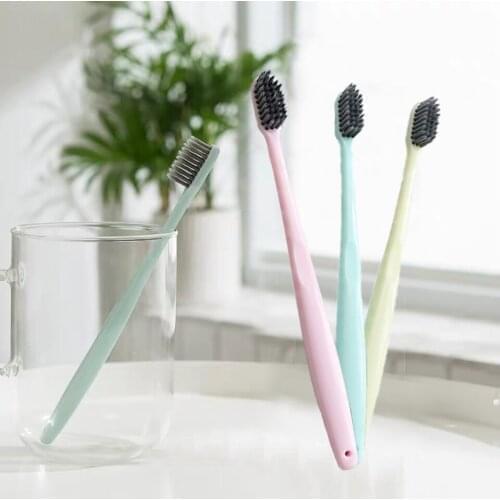 4 Pieces Of Household Supplies Safe And Environmentally Friendly Bamboo Charcoal Toothbrush Soft Fine Hair Spot Color Toothbrush