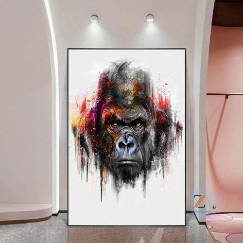 Abstract Art Graffiti monkey gorilla canvas painting wall painting decorative oil painting modern poster home decoration