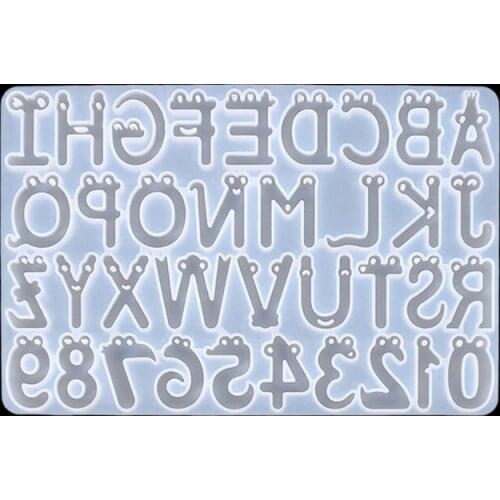 DIY Alphabet Digital Crystal Epoxy Silicone Mold Charms Handmade Jewelry Fillings Keychain Pendant Accessory Mould Resin Craft