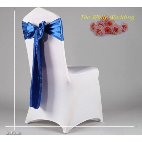 Free Shpping 100 Cheap Wedding Satin Sash Chair Sash In Navy Blue Color