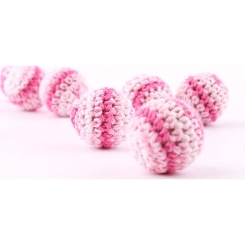 Toddler Teeth 5 PC Crochet Round Wooden Beads Crochet 20mm Grasping Wood Bead DIY Jewelry Accessories Teething Crochet Beads