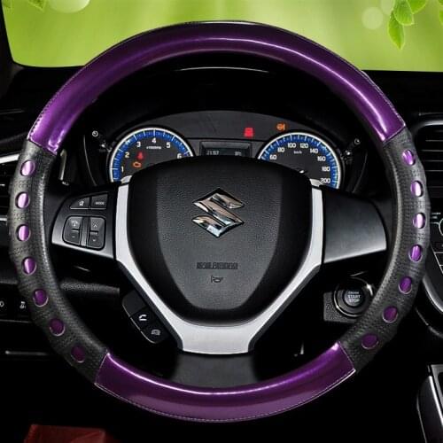 Carbon Fiber +Leather Steering Wheel Cover 38cm/15 Inch for Suzuki Auto Swift Liana3 Wagon Sedan SX4 Jimny Car Accessories