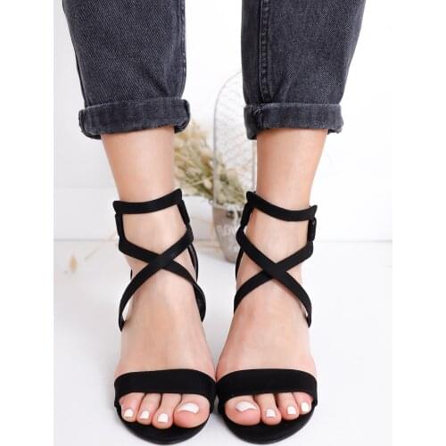 Ansley Heels Black Suede Shoes