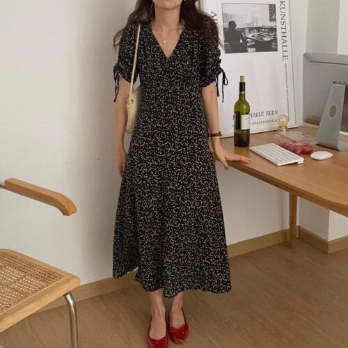 Alien Kitty Party Short Sleeves Streetwear Long Dresses New 2021 Vintage Florals Hot Office Lady Printing Chic Retro Vestidos