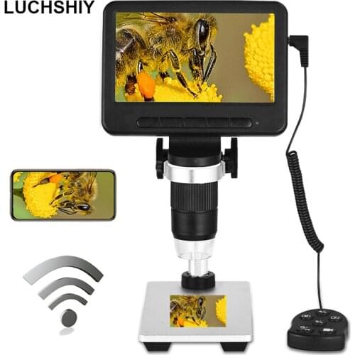 MS2 1000X Digital Microscope For Electronics Video Continuous Amplification Magnifier WiFi/PC Microscopes 5'' HD LCD Soldering
