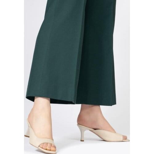 CZ London Women 'S Genuine Leather Slippers Stubby Toe Heels Sandals