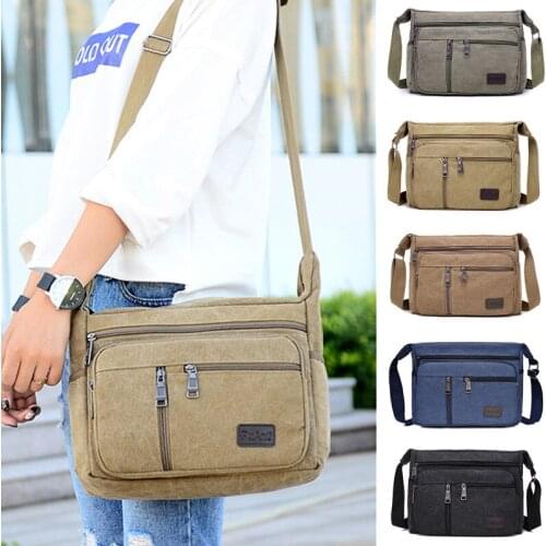 Outdoor Leisure Retro Business Bag High Capacity Canvas Bag Simple Version Shoulder bag Diagonal Package bag For Men Mens Big
