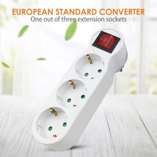 European Conversion Plug 1 to 2 /1 to 3 /1 to 4 Way Socket Adapter EU Standard Power Adapter Socket 16A Travel Plugs AC 110~250V