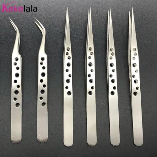 Kekelala Professional High Precision Stainless Steel Tweezers For Nail Art False Eyelash Extension Pincet Electronic Pliers Clip