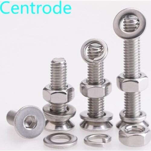 M8M10M12 stainless steel 304 countersunk head socket head cap screw nut gasket spring pad set 5Pcs