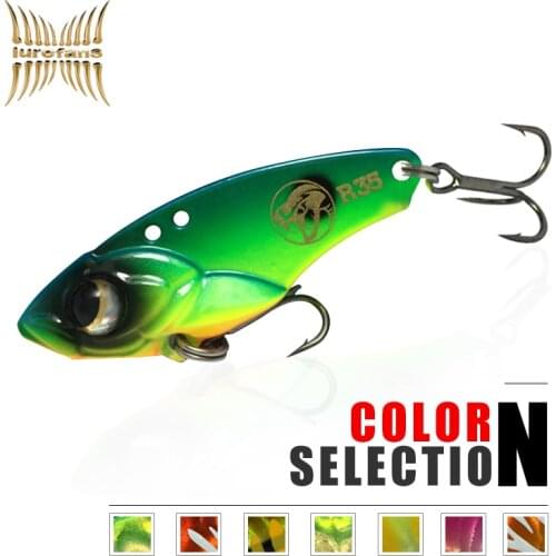 LUREFANS R VIB 5g 7.5g 10g13.5g 3D EyesMetal Vib Blade Lure Sinking Vibration Baits Artificial Vibe for Bass Pike Perch Fishing