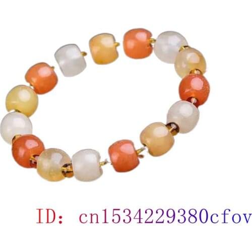 Jade pink beads Bracelet Green Charm tie Fashion Jadeite Bangle Natural Gold Jade Bracelet 8mm Amulet Jewellery Gifts