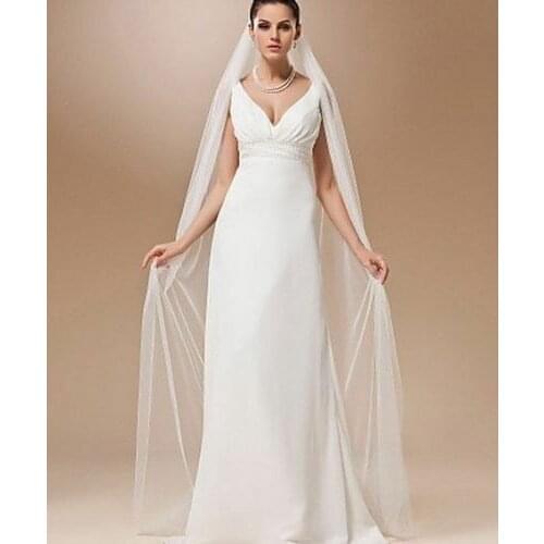 New White Ivory 1T 3M Wedding Bridal Long Veil Cathedral With Comb 2021