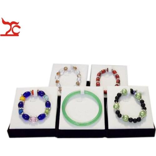 Wholesale 5Pcs/lot Jewelry Display Holder Black White Chain Tower Wooden Bangle Bracelet Anklet Display Stand Showcase Rack