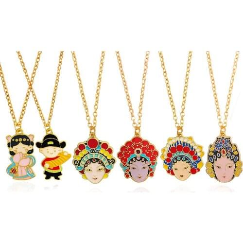 Boys and Girls Necklace Beijing Opera Huadan Fairy Pendant Necklace For Friends Couple Lover choker collares Party Jewelry Gift