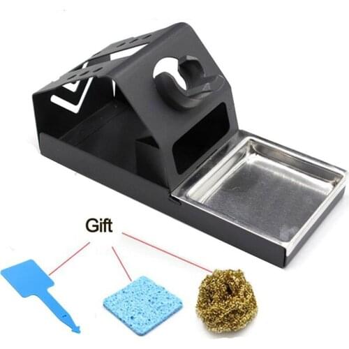 T12 Soldering Iron Station Stand Stable Welding Solder Iron Tips Holder with Brass Wire Ball Tip Cleaner Sponge Insulation Pad