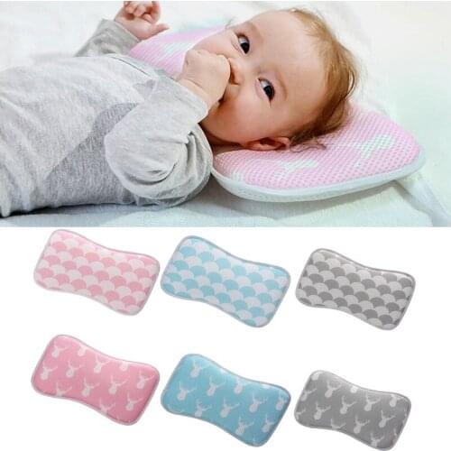 Baby Nursing Pillow 3D Air Mesh Breathable Sleep Support Concave Pillows Anti Roll Toddler Pillow Cushion Prevent Flat Head