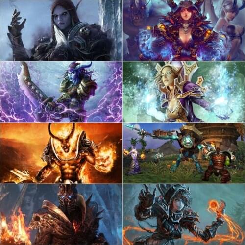 Full Square Diamond Painting Anime Game World Of Warcraft 5D DIY Mosaic Embroidery Anime Rhinestone Pictures Home Decor