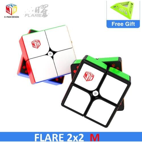 QiYi XMD Flare 2x2x2 Magnetic Magic Cube MoFangGe X-Man Magnetic 2x2 Flare Speed Cube Puzzle Education Toys for Children