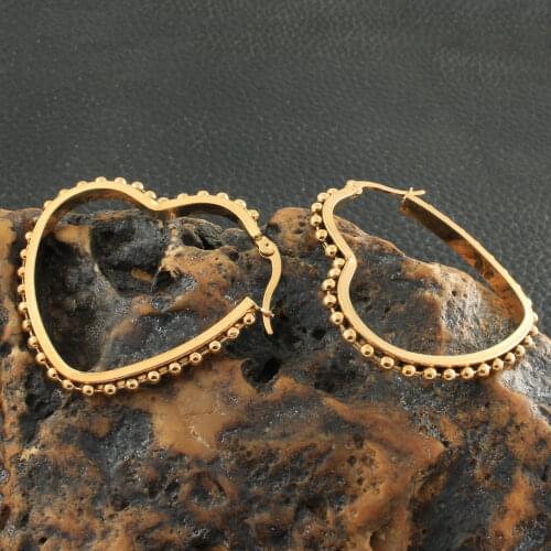 Heart Stainless Steel Women Hoop Earrings In Jewelry Gift Fashion Wholesale Joyas De Acero Inoxidable Para Mujer EFGZBRAF