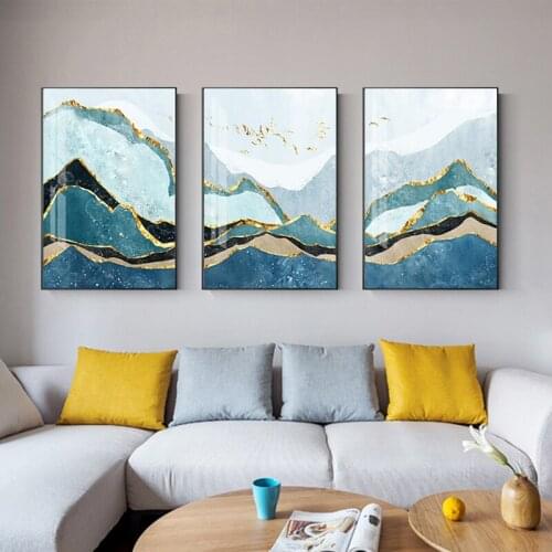 Scandinavian Landscape Mountain Poster Print Modern Deco for Interior Designer Wall Picture Living Room Abstract Canvas Painting