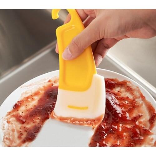 Pan Cleaning Scraper Kitchen Spatula Cake Baking Pastry Tools Dirty Fry Pan Dish Pot Cleaning Brush Washing Scraper Butter Mixer
