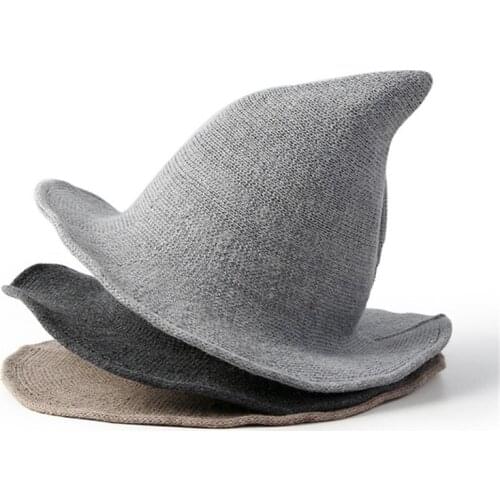 Modern Halloween Witch Hat New Woolen Women Lady Made From Fashionable Sheep Wool Halloween Party hat 1 Piece