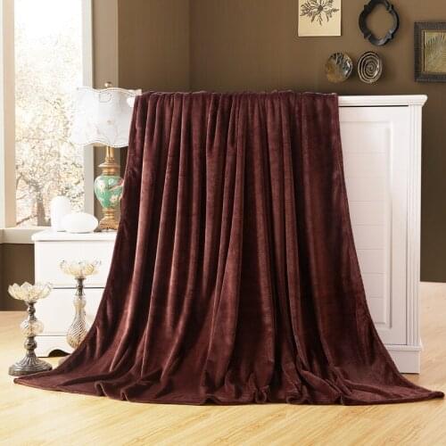 High Quality Super Soft Flannel Plain Bedspread Blanket Throws Fleece Blanket Manta Coberto For Sofa/Bed/Car/Office