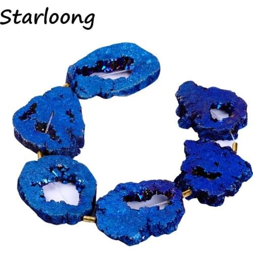 Top quality semi-precious irregular Miarolitic Quartz Crystal Druzy natural stone agata beads DIY jewelry making for necklace