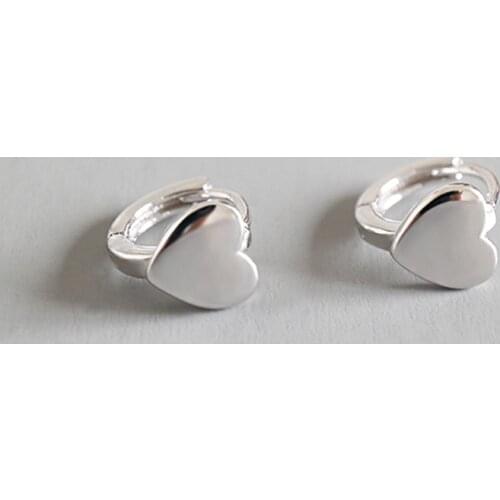 WTLTC 925 Sterling Sliver Heart Hoops Earrings For Women Small Love Cartilage Hoops Earrings Tiny Ear Cuff Earrings Gift For Her