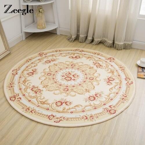 Zeegle Nordic Round Carpets For Living Room Computer Chair Floor Mat Area Rug Children Bedroom Play Tent Carpet