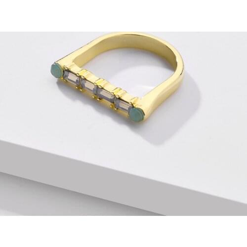 LUNA CHIAO Crystal Ring - Simple Design Metal Statement Rings for Women