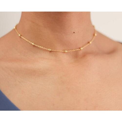 Boho Multi-element Necklaces For Women Fashion Gold Necklace Vintage Pendant Necklace Simple Beaded Choker Necklace Jewelry