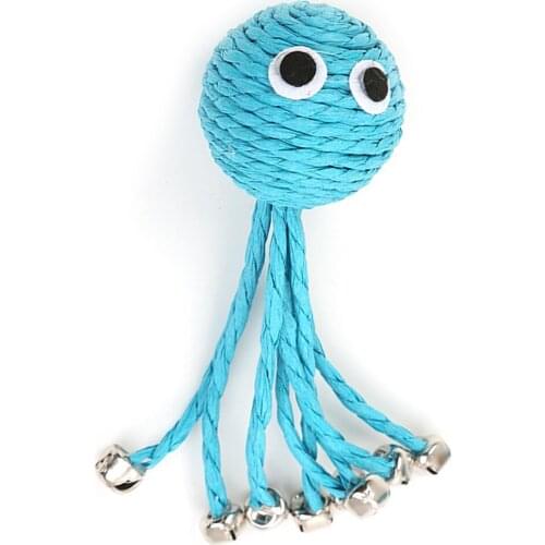 Octopus Cat Chew Toy Paper Rope Cat Supplies for Kitten Woven Ball Pet Products for Kitty Bells Cat Interactive Toy Dropshipping